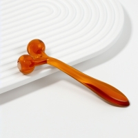 Массажёр для лица и зоны декольте, 2 шара, 14 &times; 6 &times; 2 см, цвет коричневый