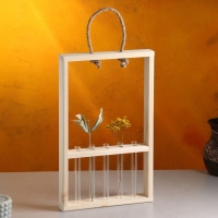 Кашпо деревянное 26×5×40 см с 5 колбами 15 см "Рамка Экстра Слим", ручка Дарим Красиво Кашпо деревянное 26×5×40 см с 5 колбами 15 см "Рамка Экстра Слим", ручка Дарим Красиво