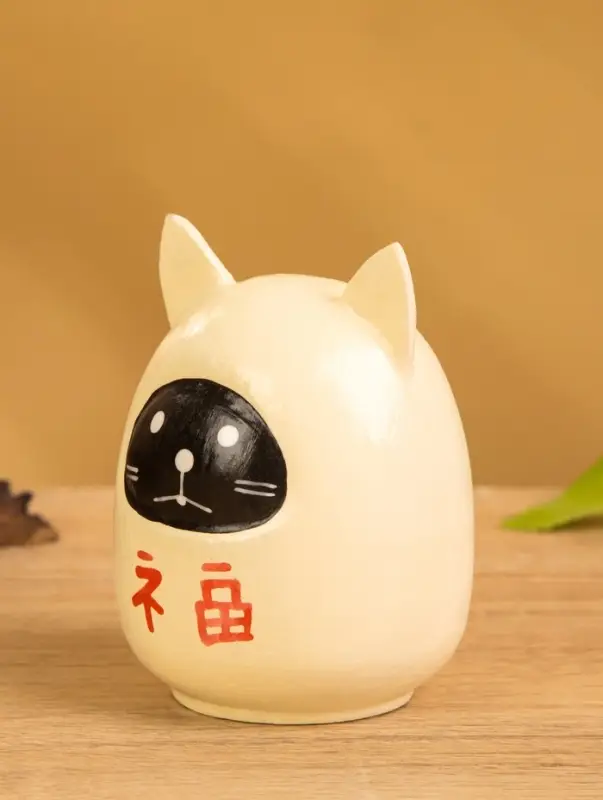 Деревянная кукла кокеши "Котик" цв. чёрно-белый, 6х6х9 см