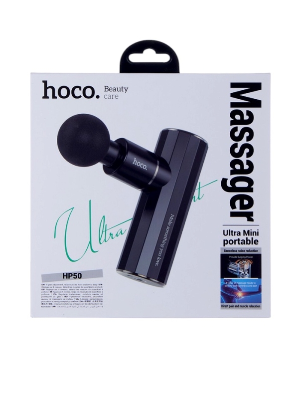 Массажёр для тела Hoco HP50, перкуссионный, 4 режима, 4 насадки, 3200 об/мин, черный Массажёр для тела Hoco HP50, перкуссионный, 4 режима, 4 насадки, 3200 об/мин, черный
