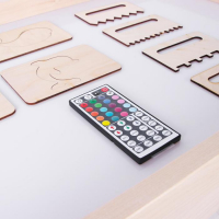 Стол для рисования песком с цветной подсветкой, 50 &times; 70 см и крышкой + гребень и трафарет