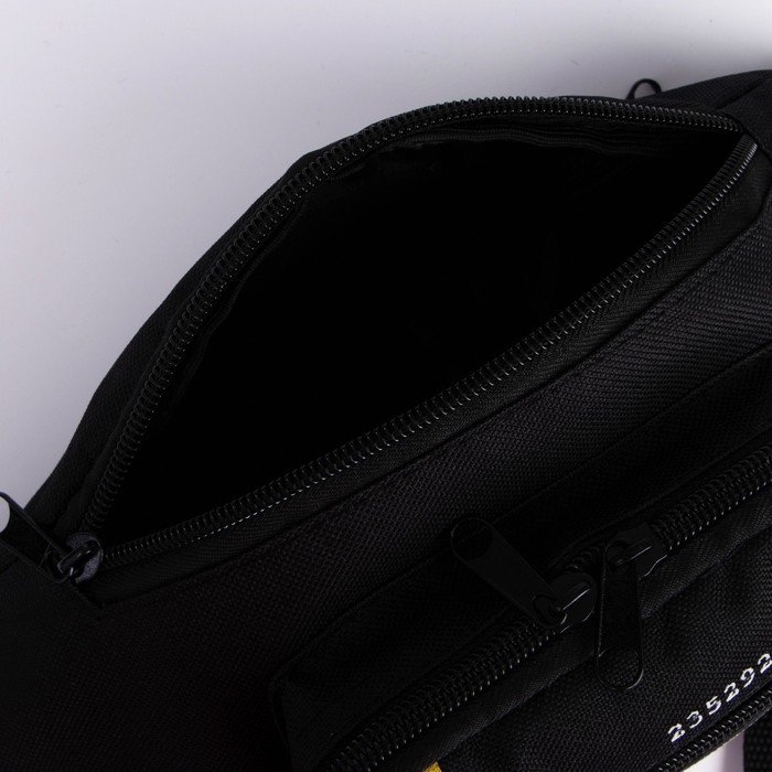 Сумка поясная &laquo;Билет&raquo;, 28х7х14 см, отдел на молнии, наружный карман, цвет чёрный