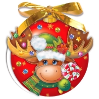 Набор для изготовления открытки &laquo;Новогодний шар. Лось&raquo;