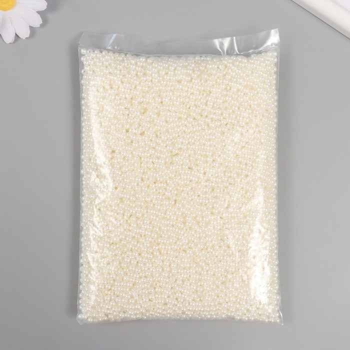 Набор бусин Набор бусин "Жемчуг" d 4 мм, 250 гр, молочный