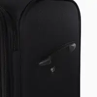 Чемодан 20",Текст,36*25*58,отд на молнии,1 нар/карм, увелич,код замок,4 колеса, черный