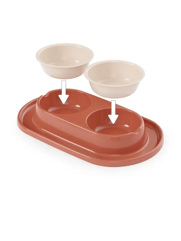 Миска для животных "Эффи" 0,3л двойная (на подставке) ALTA (уп.9)ф