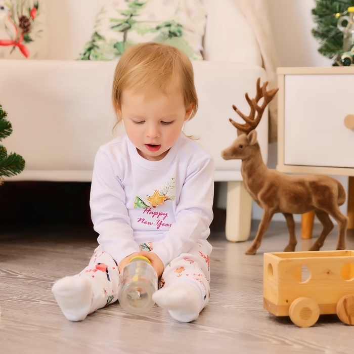 Пижама детская MINAKU Пижама детская MINAKU "Winter", цвет белый, рост 62-68 см