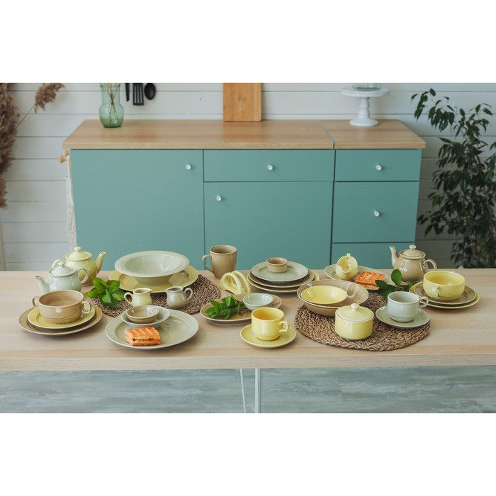 Тарелка мелкая &laquo;Акварель&raquo;, d=24 см, цвет фисташковый