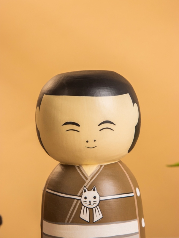 Деревянная кукла кокеши "Макото" 7х7,5х15 см