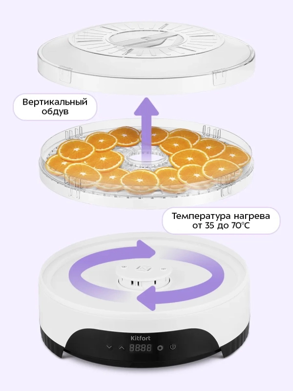 Сушилка для овощей и фруктов КТ-1953 - 380 Вт