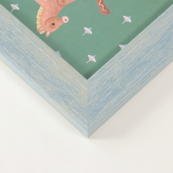 Фоторамка пластик на 4 фото 10х15 см "Аврора" голубая 31,5х31,5 см