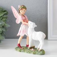 Сувенир полистоун "Девочка-бабочка с барашком на полянке" розовые крылья 13,5х5,5х15,5 см Сувенир полистоун "Девочка-бабочка с барашком на полянке" розовые крылья 13,5х5,5х15,5 см