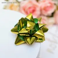 Бант-звезда №7,5, металик с рисунком, МИКС