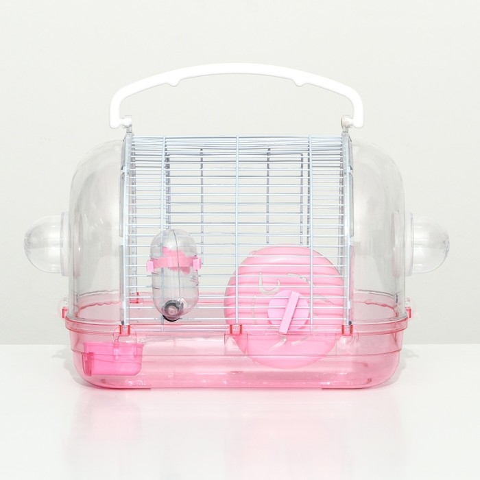 Клетка для грызунов с наполнением, 47 х 30 х 38, см, розовая
