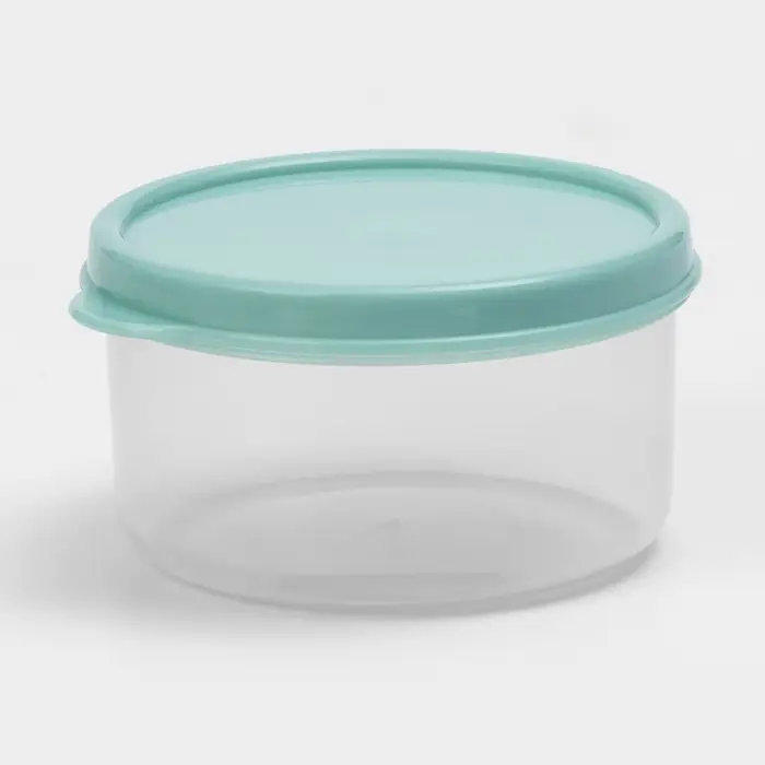 Контейнер круглый Доляна, пищевой, 150 мл, прозрачный, крышка бирюзовая