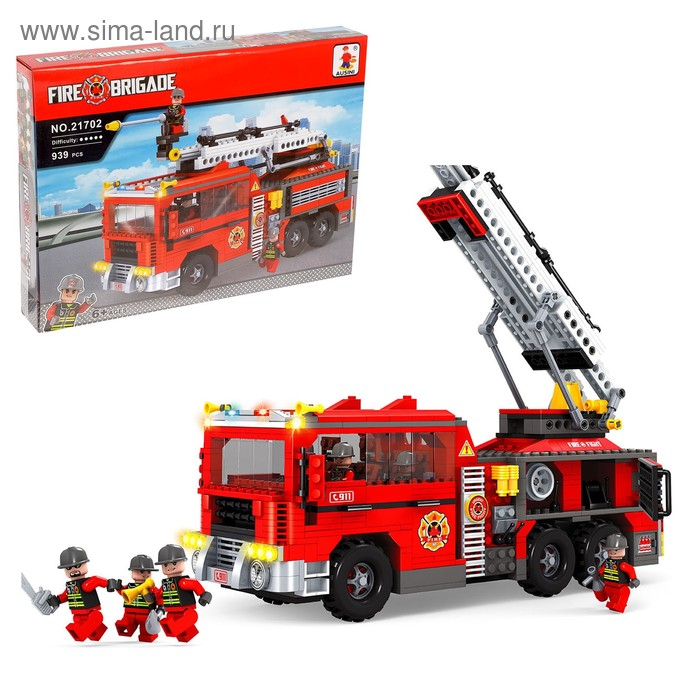 Конструктор Пожарная команда &laquo;Машина&raquo;, 939 деталей