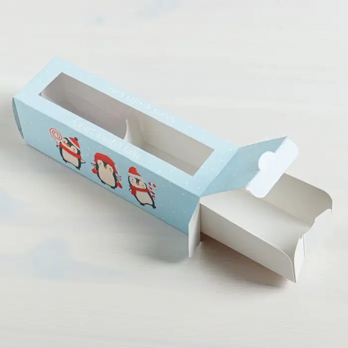 Коробка складная &laquo;Снежная команда&raquo; 18 х 5,5 х 5,5 см.