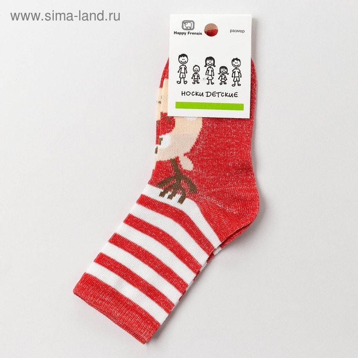 Носки детские «Лось», цвет красный, размер 18-20 Носки детские «Лось», цвет красный, размер 18-20