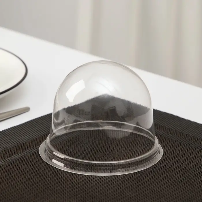 Крышка - купол одноразовый к контейнеру ПР-Т-85К, пластик, круглый, 11&times;8.2 см, прозрачный