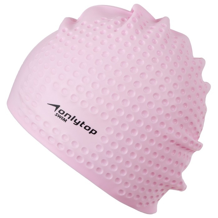 Шапочка для плавания взрослая ONLYTOP Swim, для длинных волос, силиконовая, обхват 54-60 см, цвета МИКС