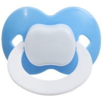 Соска - пустышка силиконовая ортодонтическая, от 6 мес., с держателем, цвет МИКС