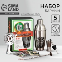 Подарочный набор барный &laquo;Bartender&raquo;: 5 предметов, карточки с рецептами