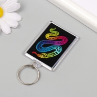 Новогодний брелок акрил "Неоновая змея" 3,5х5 см Новогодний брелок акрил "Неоновая змея" 3,5х5 см