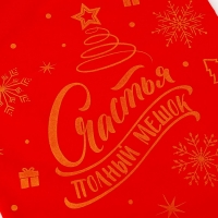 Подарочный мешок Деда Мороза &laquo;Счастья полный мешок&raquo;, красный бархат, 60 х 40см