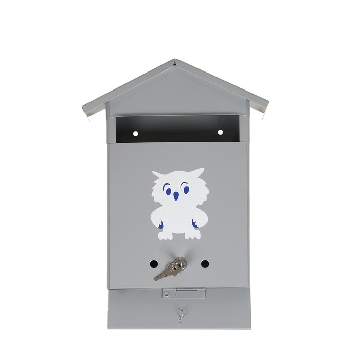 Ящик почтовый с замком, вертикальный, &laquo;Домик&raquo;, серый