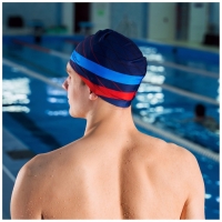 Шапочка для плавания взрослая ONLYTOP &laquo;Полосы&raquo;, тканевая, обхват 54-60 см