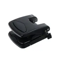 Дырокол 40л метал черный, с линейкой