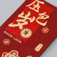 Конверт денежный бумага "Пожелание удачи, богатства" набор 6 шт тиснение блеск 9х17 см