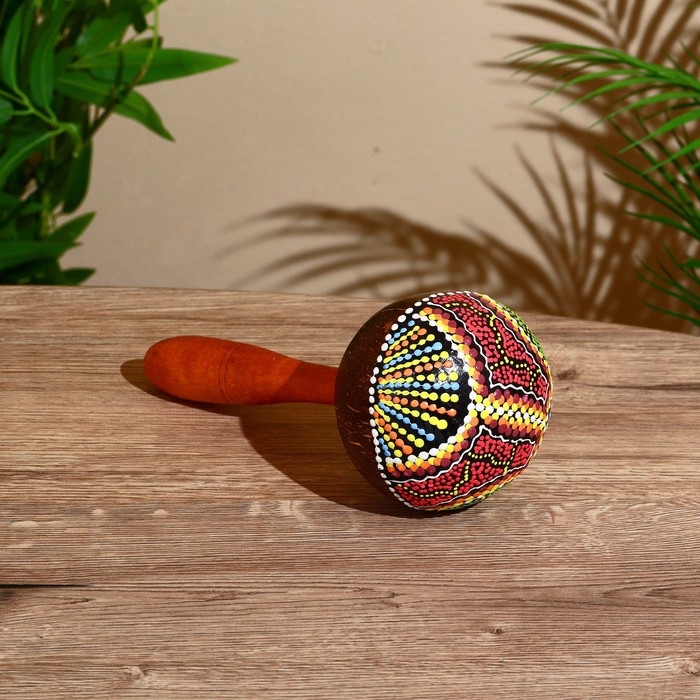 Сувенирный музыкальный инструмент Сувенирный музыкальный инструмент "Маракас" 22х9х9 см микс