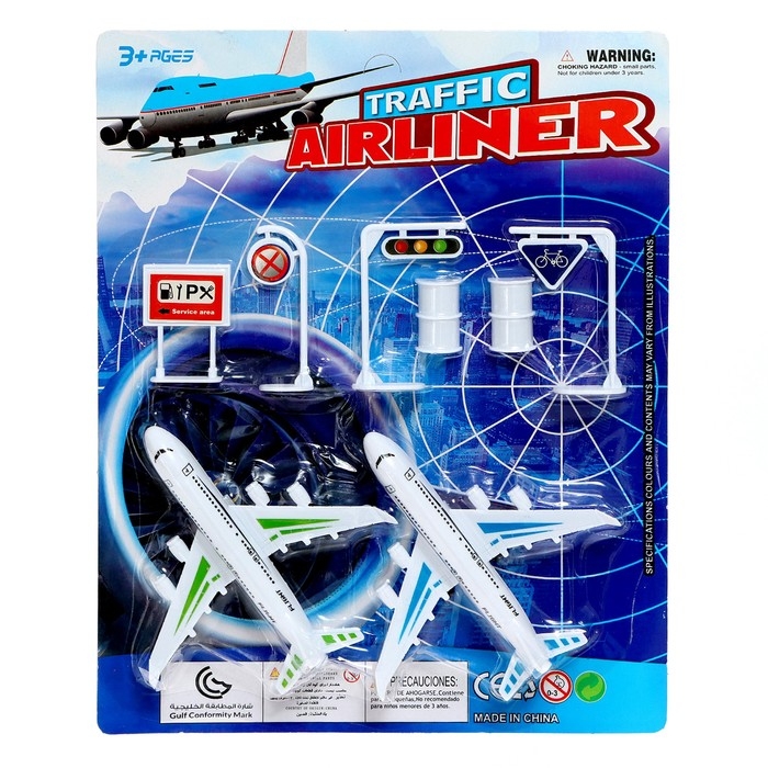 Игровой набор &laquo;Аэропорт&raquo;, 2 самолёта, дорожные знаки