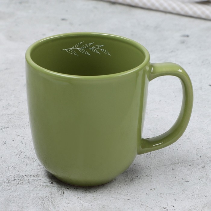 Кружка керамическая Dolce Ceramo &laquo;Олива&raquo;, 450 мл, зелёная