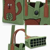 Сумка подр Коты, 12*4*17, отд на кнопке, дл ремень, зеленый