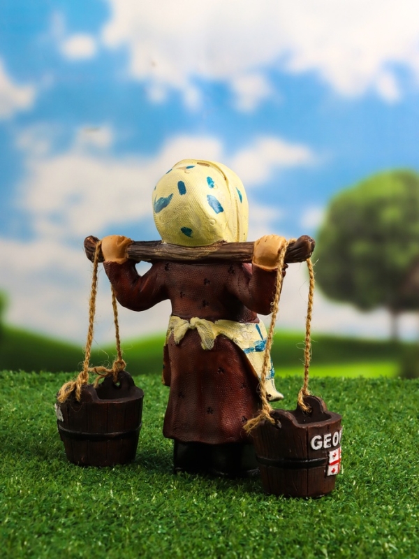 Садовая фигура "Бабушка с ведрами" 20х7х19см