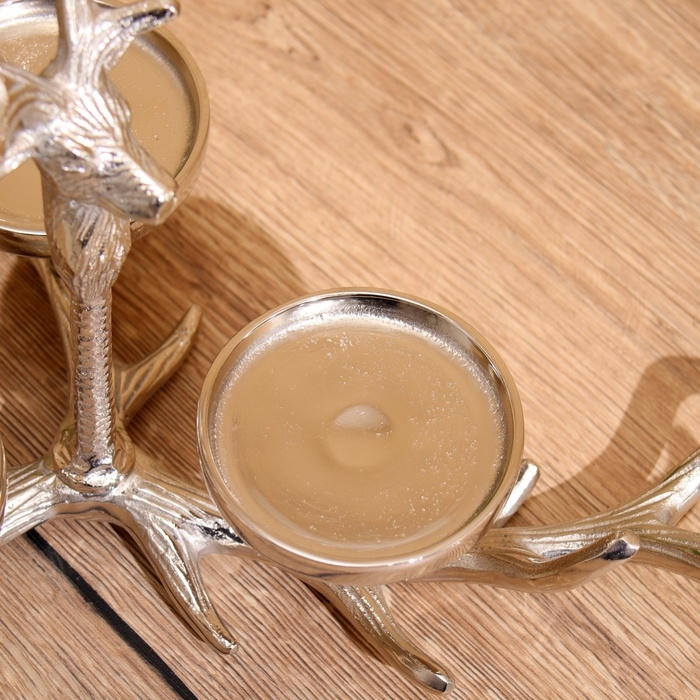 Подсвечник на 3 свечи Подсвечник на 3 свечи "Рога" алюминий 42х42х30 см