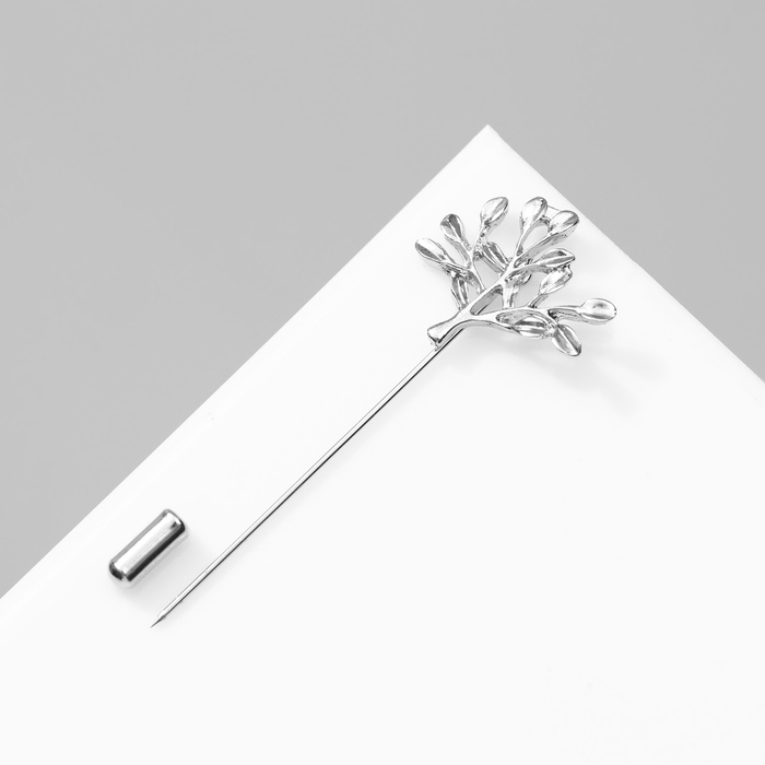Булавка &laquo;Деревце&raquo;, 7 см, цвет серебро