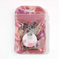 Пряжки кабошоны со стразами &laquo;Квадрат&raquo; для бантиков, 15 &times; 15 мм, 10 шт, цвет серебряный