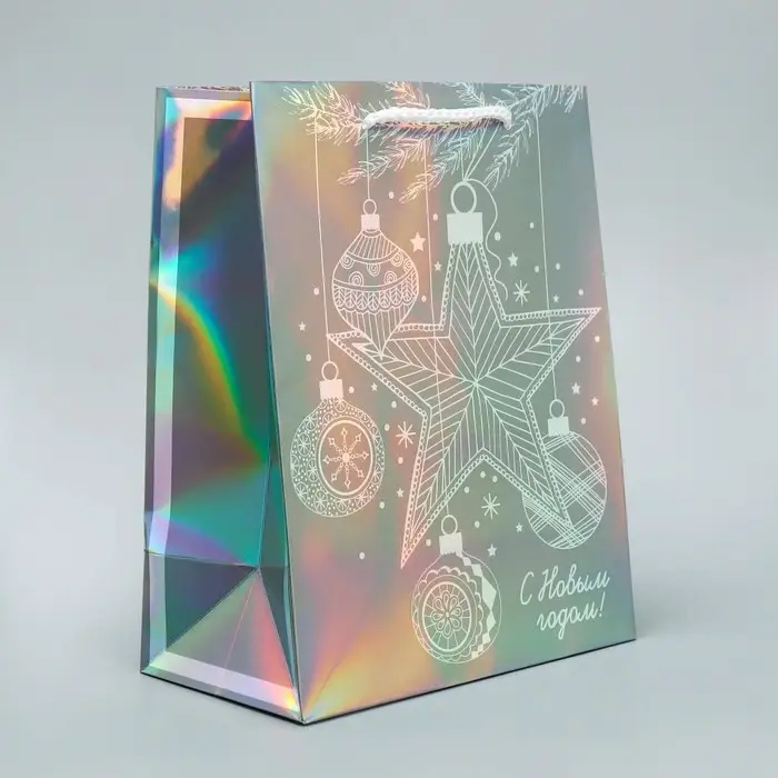 Пакет голографический &laquo;Звезда&raquo;, MS 18 х 23 х 10 см