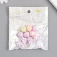 Бусина для творчества пластик "Мятый шарик" МИКС перламутр нежных цветов 1,5х1,5х1,5 см