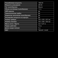 Пылесос HYV-B1550 1.5л 1800Вт