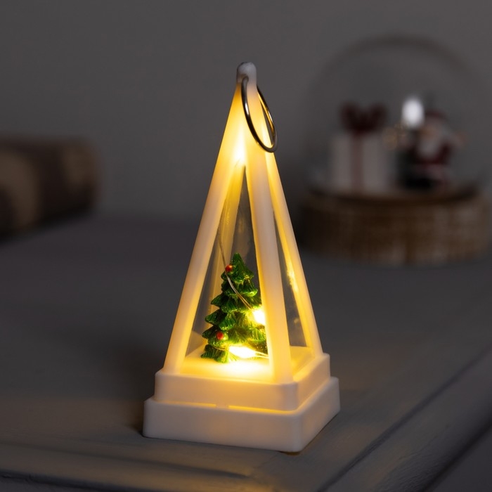 Светодиодная фигура-брелок Светодиодная фигура-брелок "Ёлочка", 4x4x9.5 см, LR1130x3 (в комплекте), свечение тёплое белое
