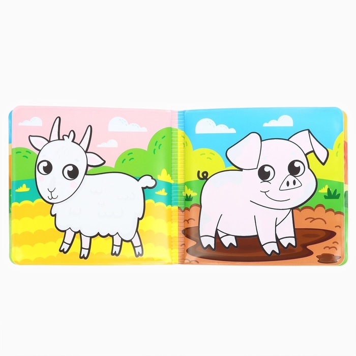 Книжка - раскраска для ванны Крошка Я &laquo;На ферме&raquo;, от 4 мес.