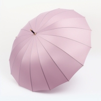 Зонт полуавтоматический &laquo;Однотон&raquo;, 16 спиц, R = 51/60 см, D = 120 см, цвет розовый