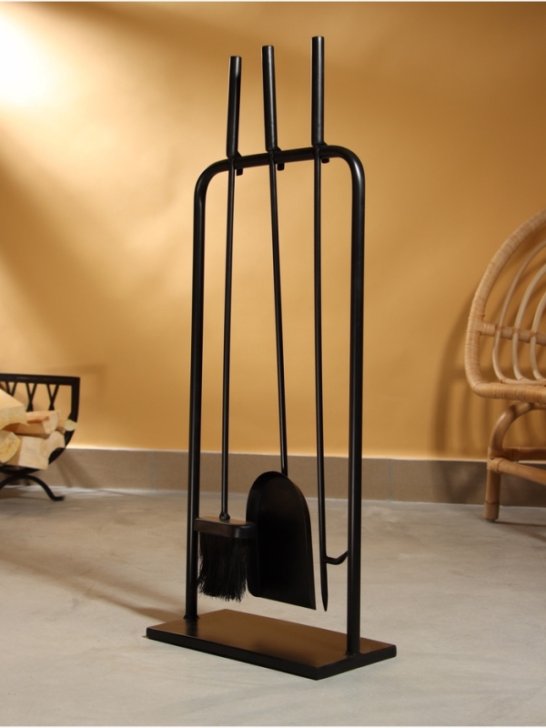 Каминный набор "Угли" сталь, 3 предмета, 30х15х76 см