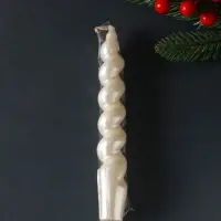 Свеча витая "LUXURY" 25*180 мм, лакированная, белая