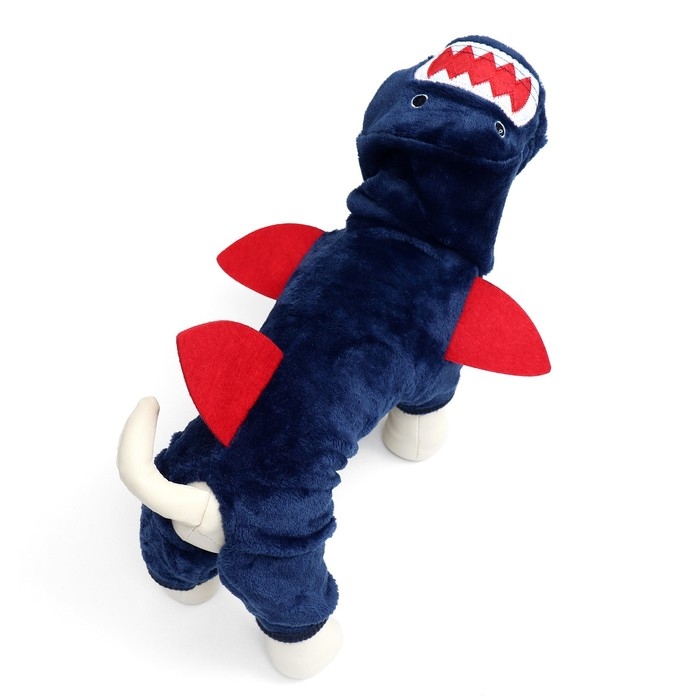 Комбинезон Комбинезон "Акула" с капюшоном, размер S (ДС 25 см, ОГ 35 см, ОШ 25 см), синий