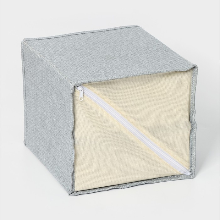 Короб LaDо́m &laquo;Франческа&raquo;, 2 выдвижных ящика, 22&times;22&times;20,5 см, серо-голубой